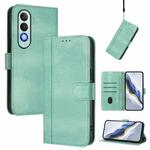 For OnePlus Nord CE4 Line Splicing Buckle Retro Leather Phone Case(Mint Green)