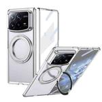 For Xiaomi Mix Fold 4 Integrated Ice-feel High-transparency 360-Degree Rotating Stand MagSafe Folding Phone Case(Silver)