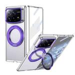 For Xiaomi Mix Fold 4 Integrated Ice-feel High-transparency 360-Degree Rotating Stand MagSafe Folding Phone Case(Violet)