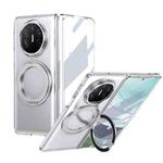 For Huawei Mate X5 Integrated Ice-feel High-transparency 360-Degree Rotating Stand MagSafe Folding Phone Case(Silver)