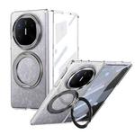 For Huawei Mate X6 Integrated Ice-feel High-transparency 360-Degree Rotating Stand MagSafe Folding Phone Case(Black)