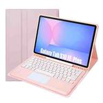 For Samsung Galaxy Tab S10 FE+ A820B-A Touch Pad Detachable Bluetooth Keyboard Leather Tablet Case(Pink)
