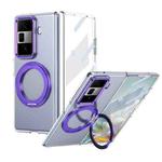 For Honor Magic Vs3 Integrated Ice-feel High-transparency 360-Degree Rotating Stand MagSafe Folding Phone Case(Violet)