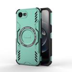 For iPhone 16e Butterfly Armor MagSafe Magnetic Ring Shockproof Phone Case(Light Green)