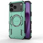 For iPhone 17 Pro Max Butterfly Armor MagSafe Magnetic Ring Shockproof Phone Case(Light Green)