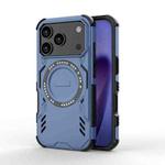 For iPhone 17 Pro Butterfly Armor MagSafe Magnetic Ring Shockproof Phone Case(Blue)