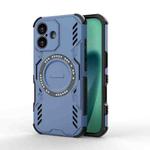 For iPhone 17 Butterfly Armor MagSafe Magnetic Ring Shockproof Phone Case(Blue)
