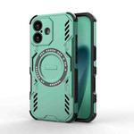 For iPhone 17 Butterfly Armor MagSafe Magnetic Ring Shockproof Phone Case(Light Green)