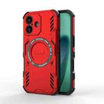 For iPhone 17 Butterfly Armor MagSafe Magnetic Ring Shockproof Phone Case(Red)