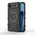 For iPhone 17 Air Butterfly Armor MagSafe Magnetic Ring Shockproof Phone Case(Black)