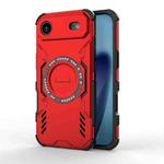 For iPhone 17 Air Butterfly Armor MagSafe Magnetic Ring Shockproof Phone Case(Red)