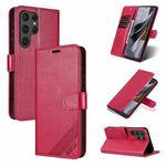 For Samsung Galaxy S25 Ultra 5G AZNS Sheepskin Texture Flip Leather Phone Case(Red)