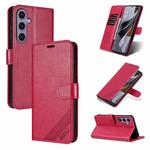 For Samsung Galaxy S24 FE 5G AZNS Sheepskin Texture Flip Leather Phone Case(Red)