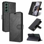 For Samsung Galaxy S22+ 5G AZNS Sheepskin Texture Flip Leather Phone Case(Black)