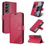 For Samsung Galaxy S22+ 5G AZNS Sheepskin Texture Flip Leather Phone Case(Red)