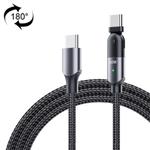 FXCTL-WY0G 60W 3A USB-C / Type-C to Type-C 180 Degree Rotating Elbow Fast Charging Cable, Length:1.2m(Grey)