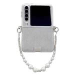 For Huawei Pura X TPU Side Buckle Glitter Portable Style Phone Case(Stripe Silver)