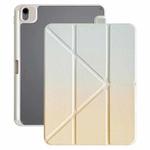 For iPad 2025 / 2022 Rainbow Gradient Y-Fold Holder Leather Tablet Case(Gradient Yellow)