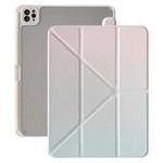For iPad Air 11 2025 / 2024 Rainbow Gradient Y-Fold Holder Leather Tablet Case(Gradient Pink)