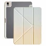For iPad mini 2024 / 6 Rainbow Gradient Y-Fold Holder Leather Tablet Case(Gradient Yellow)