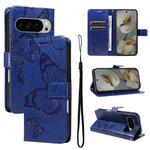 For Google Pixel 10 Pro XL Global 3D Butterfly Embossed Pattern Flip Leather Phone Case(Blue)
