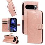 For Google Pixel 10 5G / 10 Pro 5G Global Swallowtail Butterfly Embossed Leather Phone Case(Rose Gold)