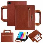 For iPad Air 11 2025 / 2024 Zipper Handle Retro Smart Leather Tablet Case(Brown)