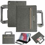 For iPad 10.2 2021 / 2020 / 2019 Zipper Handle Retro Smart Leather Tablet Case(Grey)