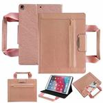 For iPad 10.2 2021 / 2020 / 2019 Zipper Handle Retro Smart Leather Tablet Case(Rose Gold)