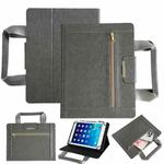 10 inch Zipper Handle Retro Leather Tablet Case(Grey)