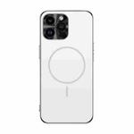 For iPhone 14 Pro Metal Mens Acrylic PC Thin Circle MagSafe Phone Case(White)