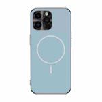 For iPhone 14 Pro Metal Mens Acrylic PC Thin Circle MagSafe Phone Case(Sierra Blue)