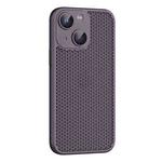For iPhone 15 Cooling Skin Feel PC Phone Case with Lens Film(Purple)