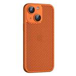 For iPhone 14 Plus Cooling Skin Feel PC Phone Case with Lens Film(Orange)