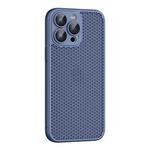 For iPhone 14 Pro Cooling Skin Feel PC Phone Case with Lens Film(Navy Blue)