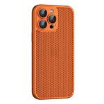 For iPhone 13 Pro Max Cooling Skin Feel PC Phone Case with Lens Film(Orange)
