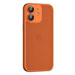 For iPhone 12 Cooling Skin Feel PC Phone Case with Lens Film(Orange)