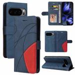 For Google Pixel 10 5G / 10 Pro 5G Global Dual-color Splicing Flip Leather Phone Case(Blue)