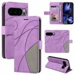 For Google Pixel 10 5G / 10 Pro 5G Global Dual-color Splicing Flip Leather Phone Case(Purple)