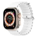 For Apple Watch 46mm / 49mm / 45mm / 44mm xDfind Ocean Silicone Watch Band(White)
