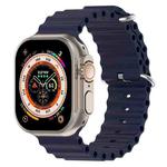 For Apple Watch 46mm / 49mm / 45mm / 44mm xDfind Ocean Silicone Watch Band(Midnight Blue)