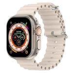 For Apple Watch 46mm / 49mm / 45mm / 44mm xDfind Ocean Silicone Watch Band(Starlight)