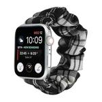 For Apple Watch Series 7 41mm / 6 & SE & 5 & 4 40mm / 3 & 2 & 1 38mm JK Uniform Style Cloth + Stainless Steel Watch Band(Black + White)(Black + White)