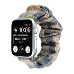 For Apple Watch Series 7 41mm / 6 & SE & 5 & 4 40mm / 3 & 2 & 1 38mm JK Uniform Style Cloth + Stainless Steel Watch Band(Khaki + Dark Blue)(Khaki + Dark Blue)