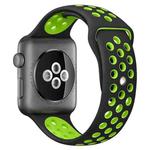 For Apple Watch 46mm / 49mm / 45mm / 44mm xDfind Two Color Silicone Sports Watch Band(Black Green)
