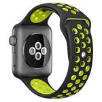 For Apple Watch 46mm / 49mm / 45mm / 44mm xDfind Two Color Silicone Sports Watch Band(Black Yellow)