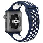 For Apple Watch 46mm / 49mm / 45mm / 44mm xDfind Two Color Silicone Sports Watch Band(Dark Blue White)