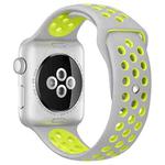 For Apple Watch 46mm / 49mm / 45mm / 44mm xDfind Two Color Silicone Sports Watch Band(Grey Yellow)