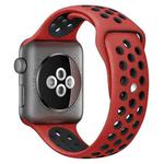 For Apple Watch 46mm / 49mm / 45mm / 44mm xDfind Two Color Silicone Sports Watch Band(Red Black)