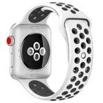 For Apple Watch 42mm / 41mm / 40mm / 38mm xDfind Two Color Silicone Sports Watch Band(White Black)